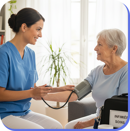 Infirmière avec patient